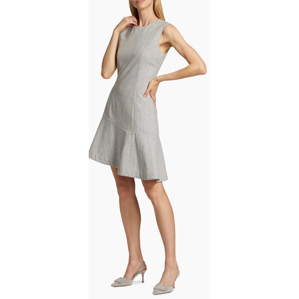 NWT DEREK LAM 10 CROSBY Women’s Mei Pinstripe Asymmetrical Mini Dress